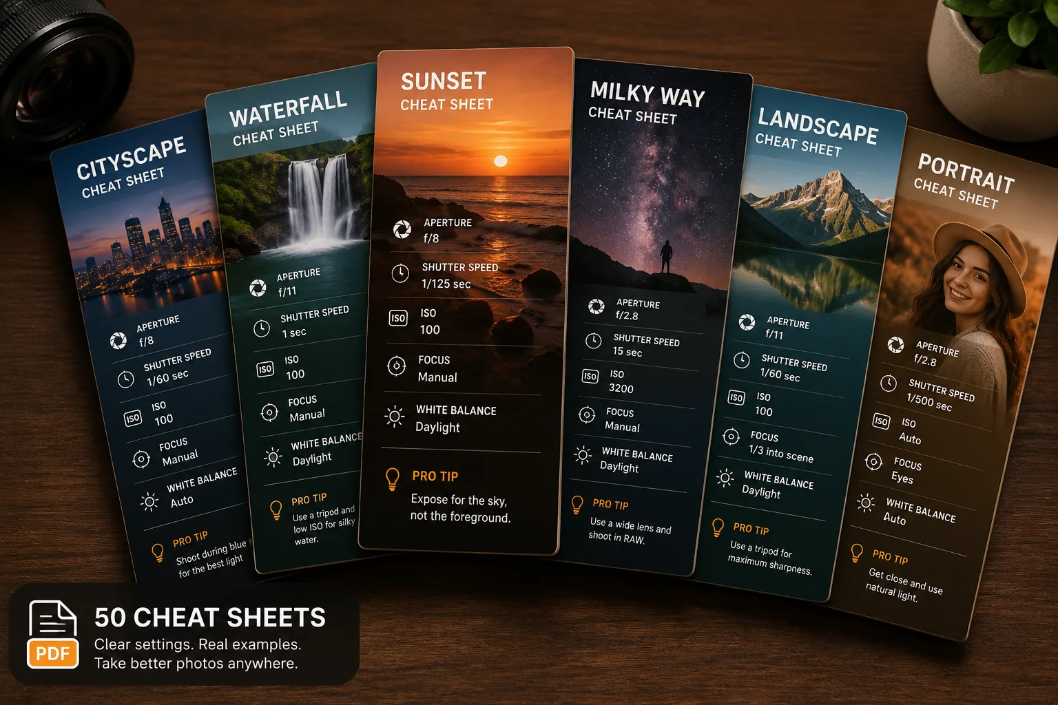50 photography cheat sheets
