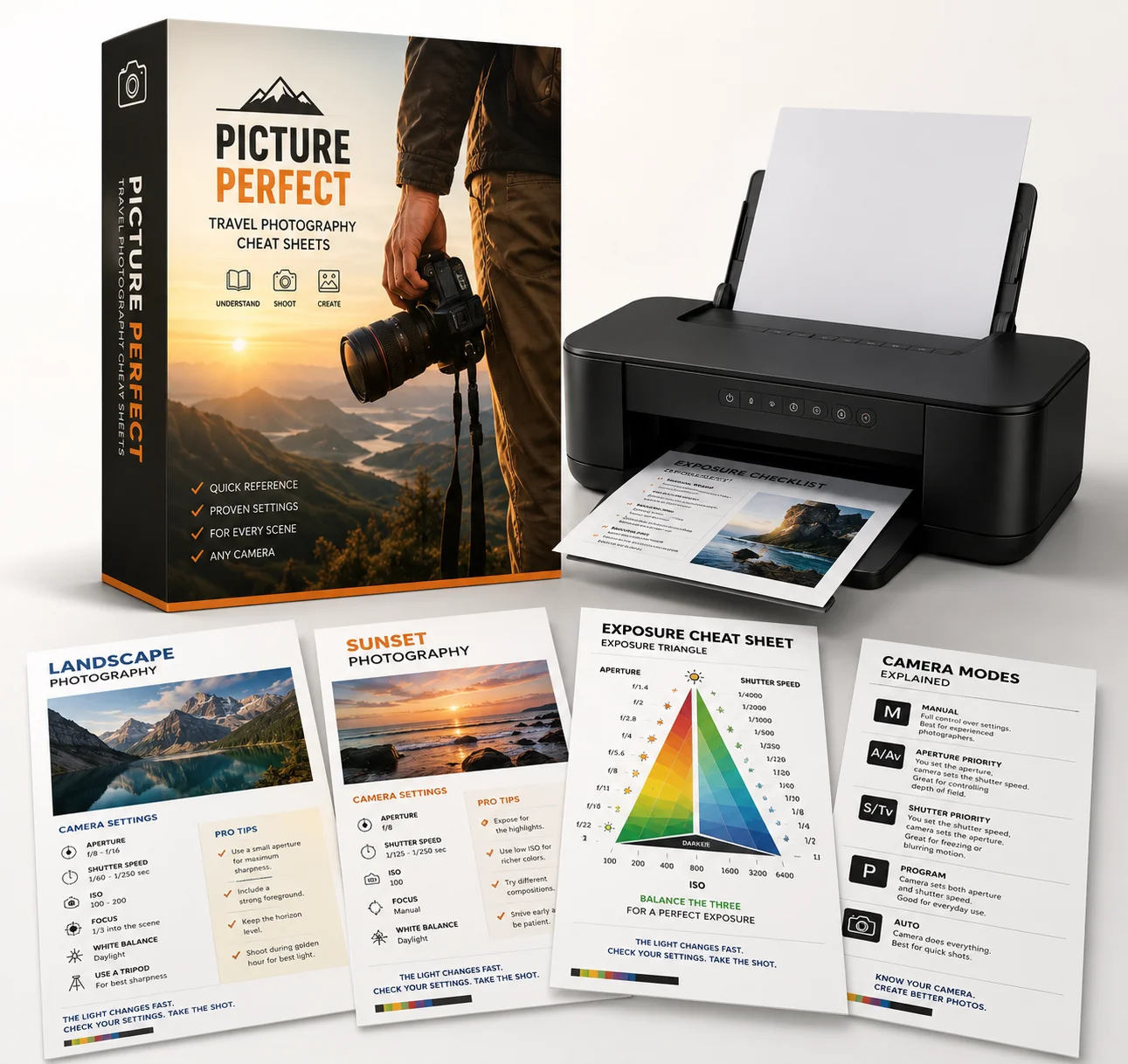 Travel Photography Cheat Sheets product mockup
