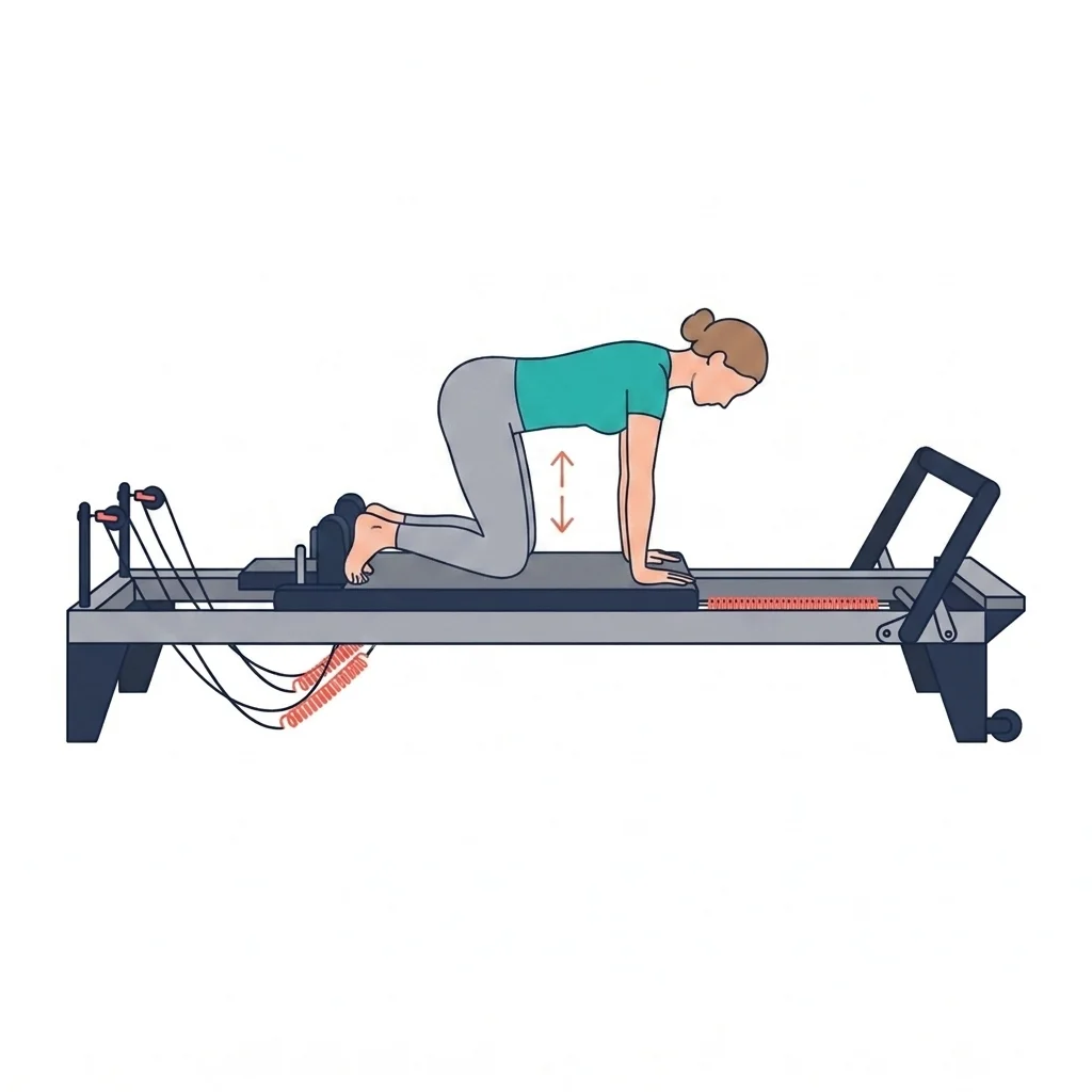 Quadruped knee hovers — illustrated exercise