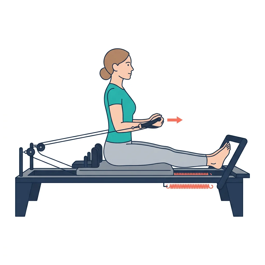 Rowing 90 degrees — illustrated exercise