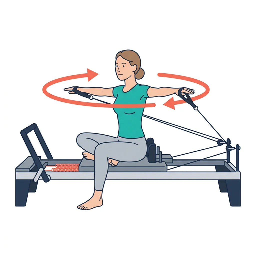 Seated arm circles — illustrated exercise