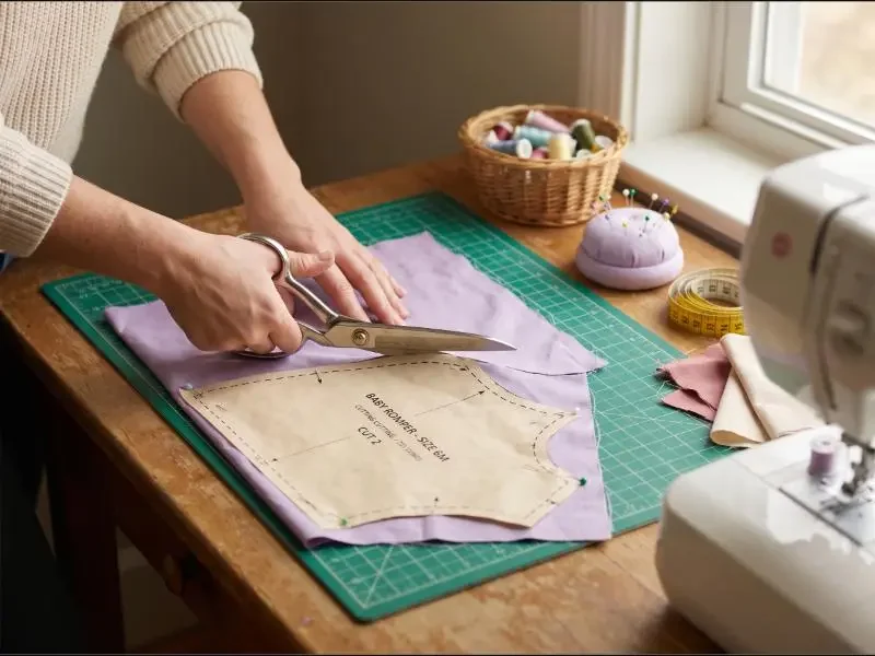 Cutting and sewing a pattern piece, seam by seam