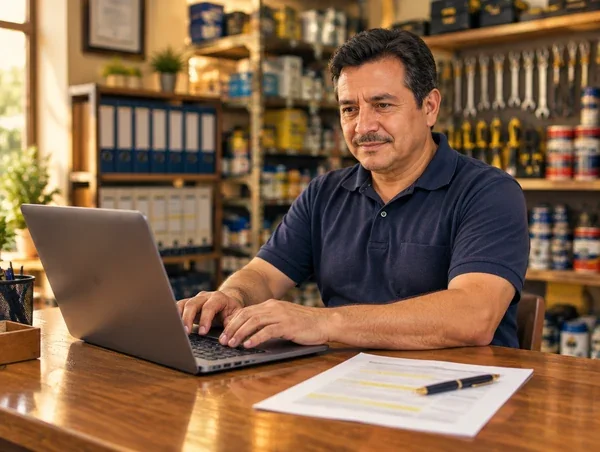Paso 1: el dueño llena el reglamento en su laptop