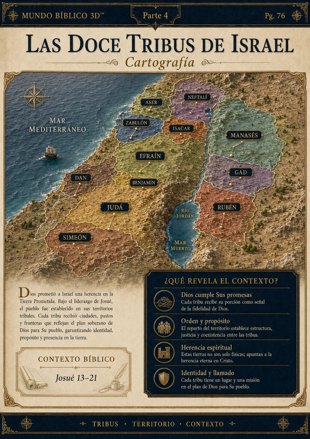 Las doce tribus de Israel — página interior de Mundo Bíblico 3D