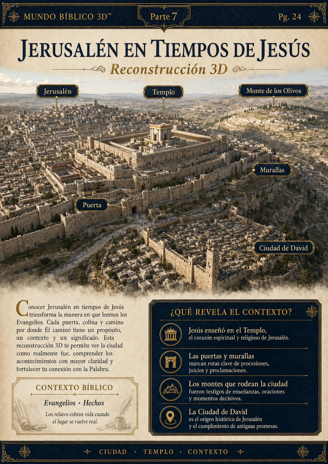 Jerusalén en tiempos de Jesús — página interior de Mundo Bíblico 3D
