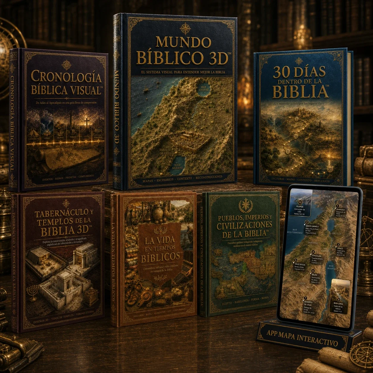 Mundo Bíblico 3D — los seis volúmenes del sistema completo