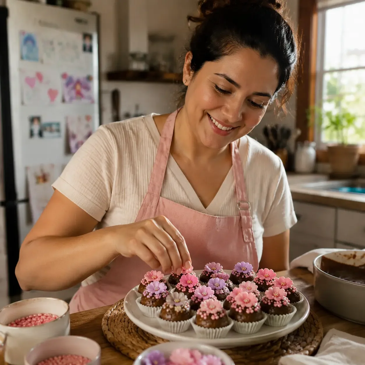 Mujer en su cocina