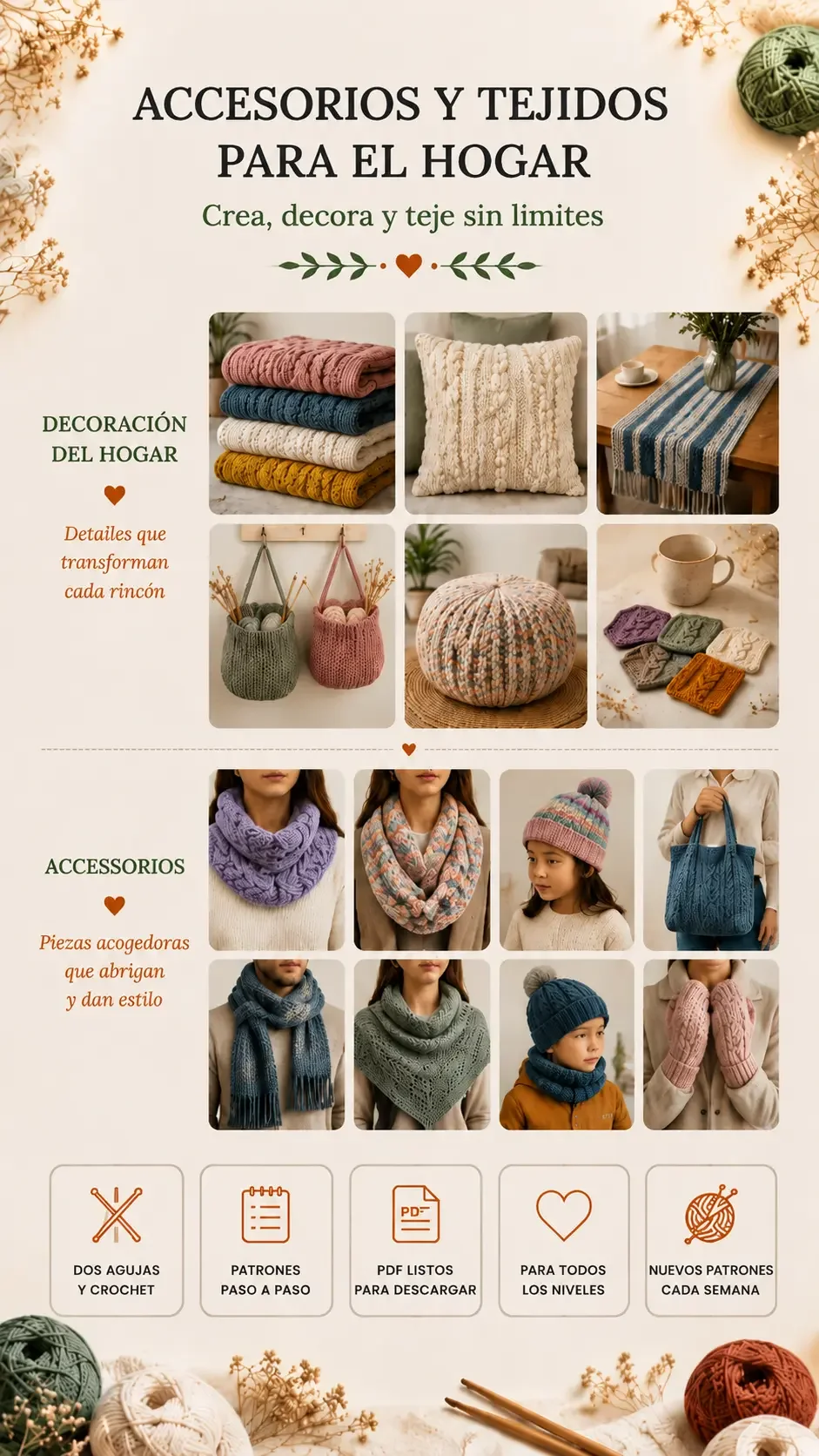 Accesorios y tejidos para el hogar