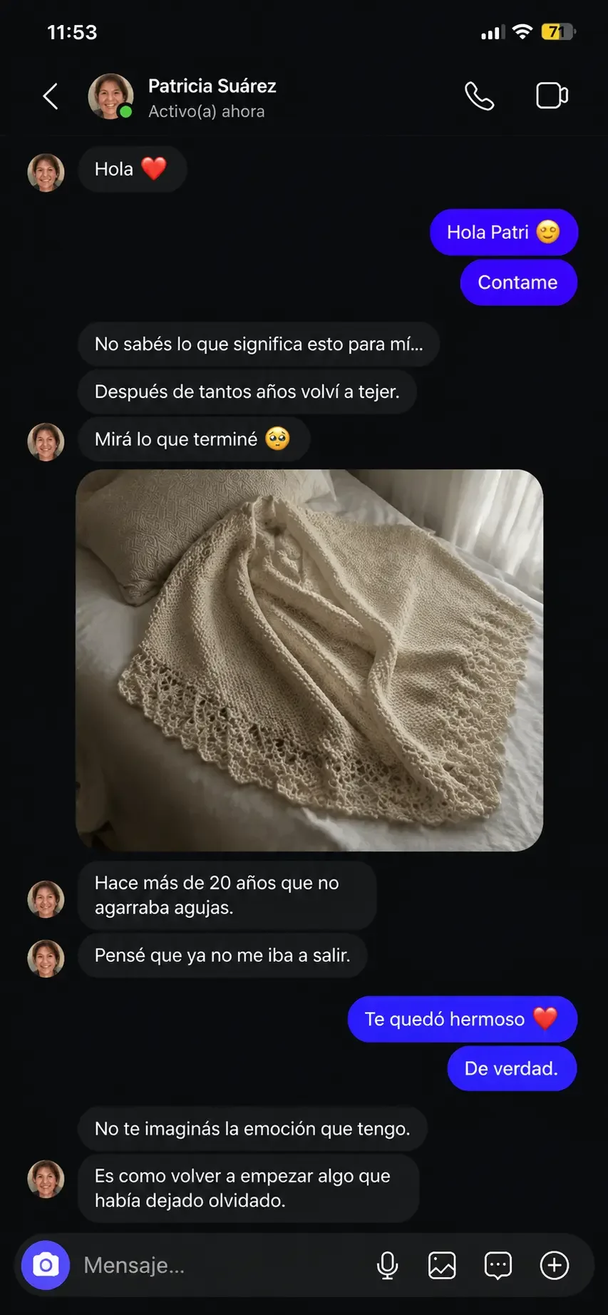 Mensaje de una tejedora