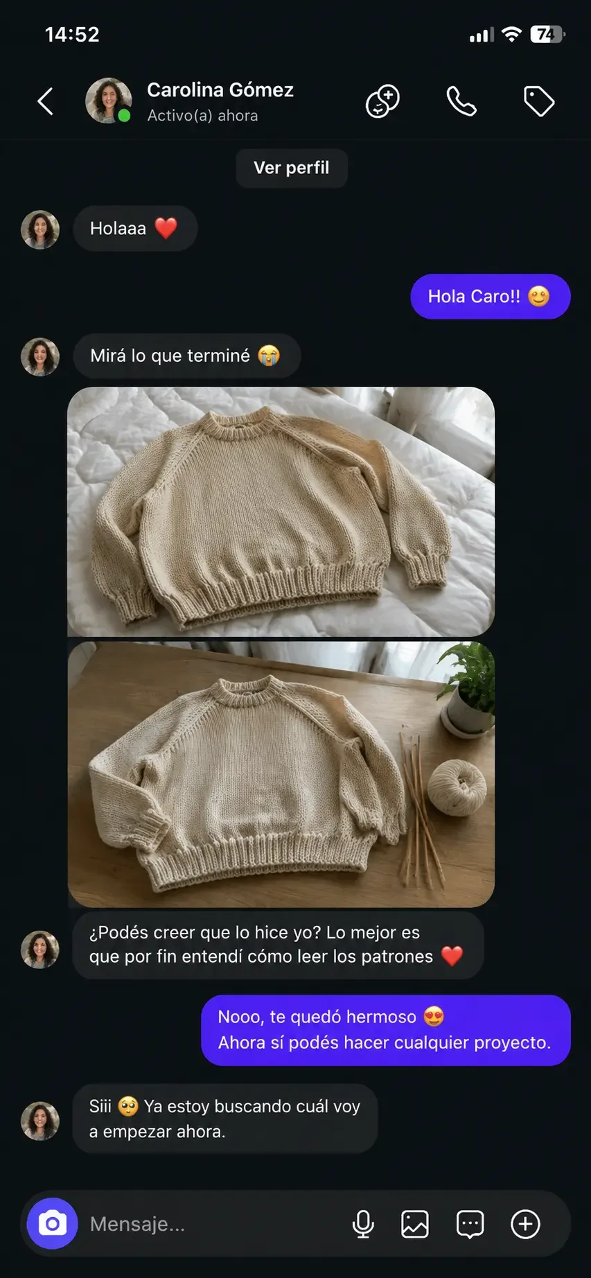 Mensaje de una tejedora
