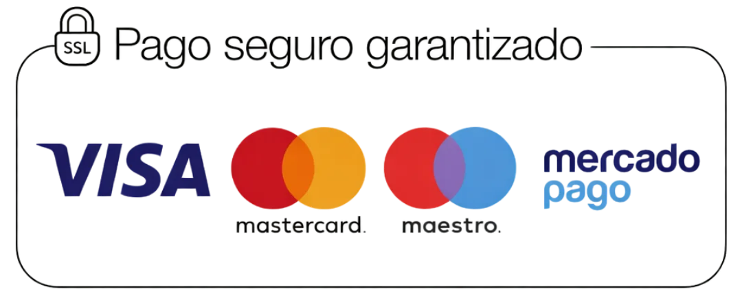 Medios de pago aceptados: Visa, Mastercard, American Express, Apple Pay y Google Pay