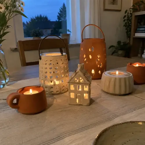 Finished ceramic candle holder