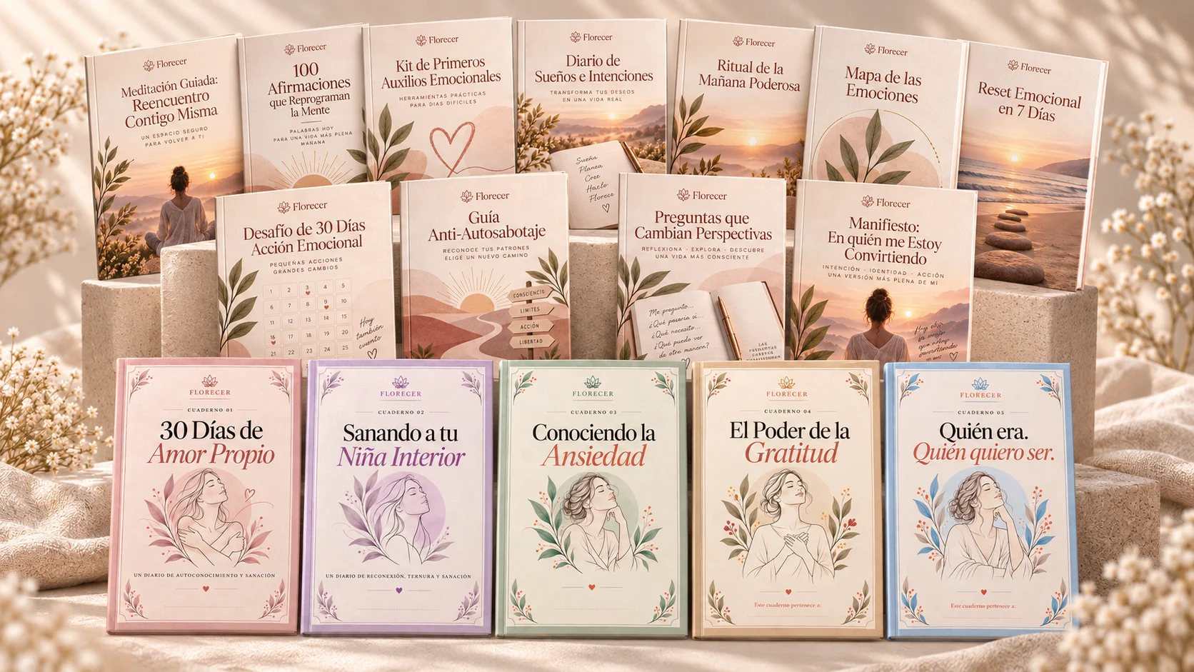 Colección Florecer: 5 cuadernos de sanación emocional y 11 bonos