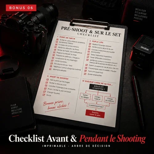 La check-list avant et pendant la séance