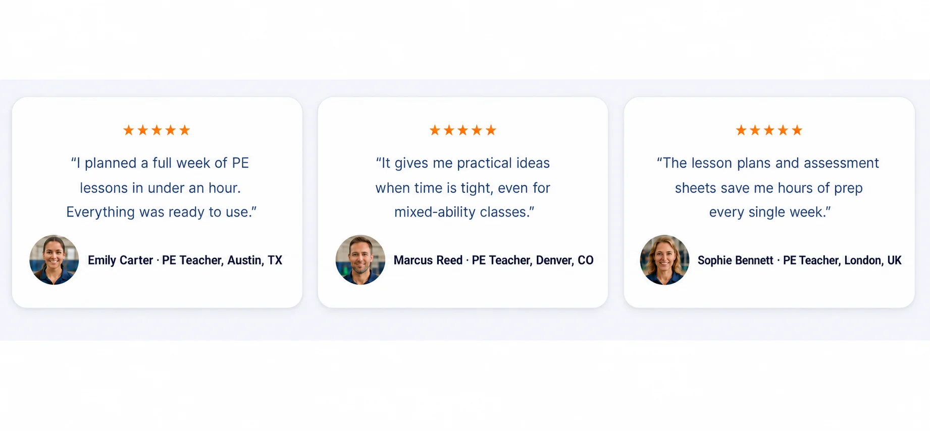 Five-star reviews from Founding PE Teachers