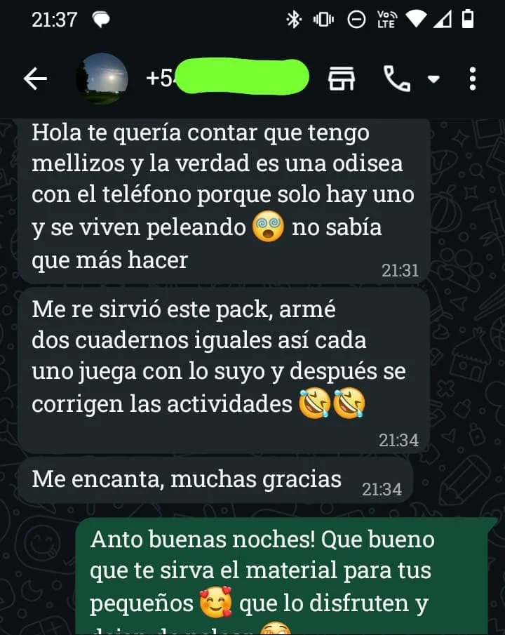 Mensaje de una persona que dejó de cocinar siempre lo mismo