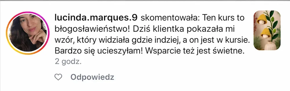 Opinia kursantki