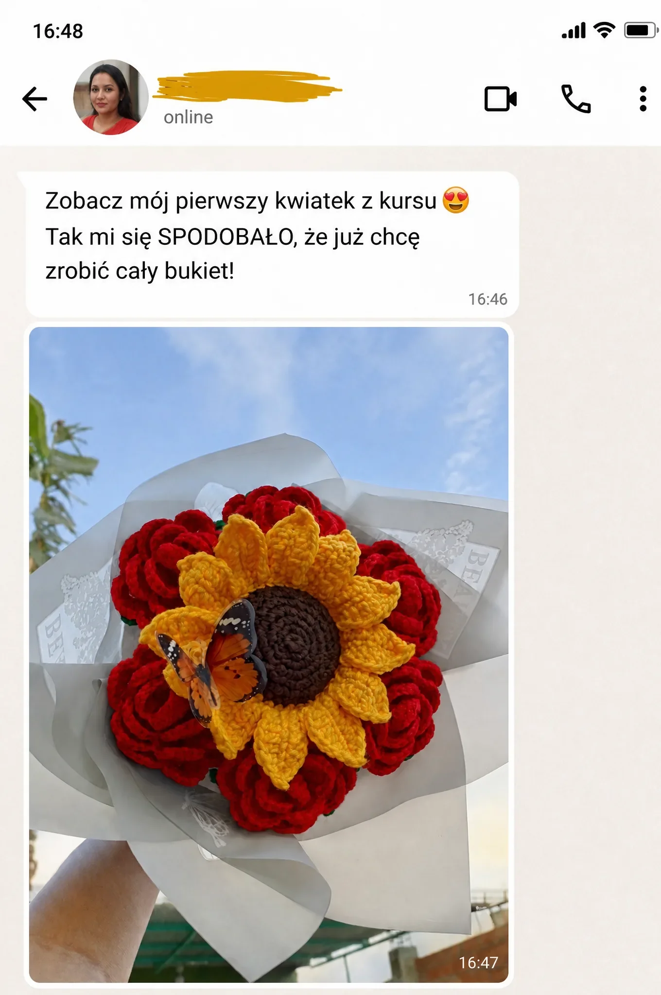 Opinia kursantki na WhatsAppie