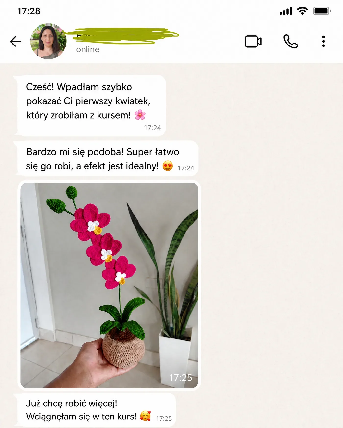 Opinia kursantki na WhatsAppie