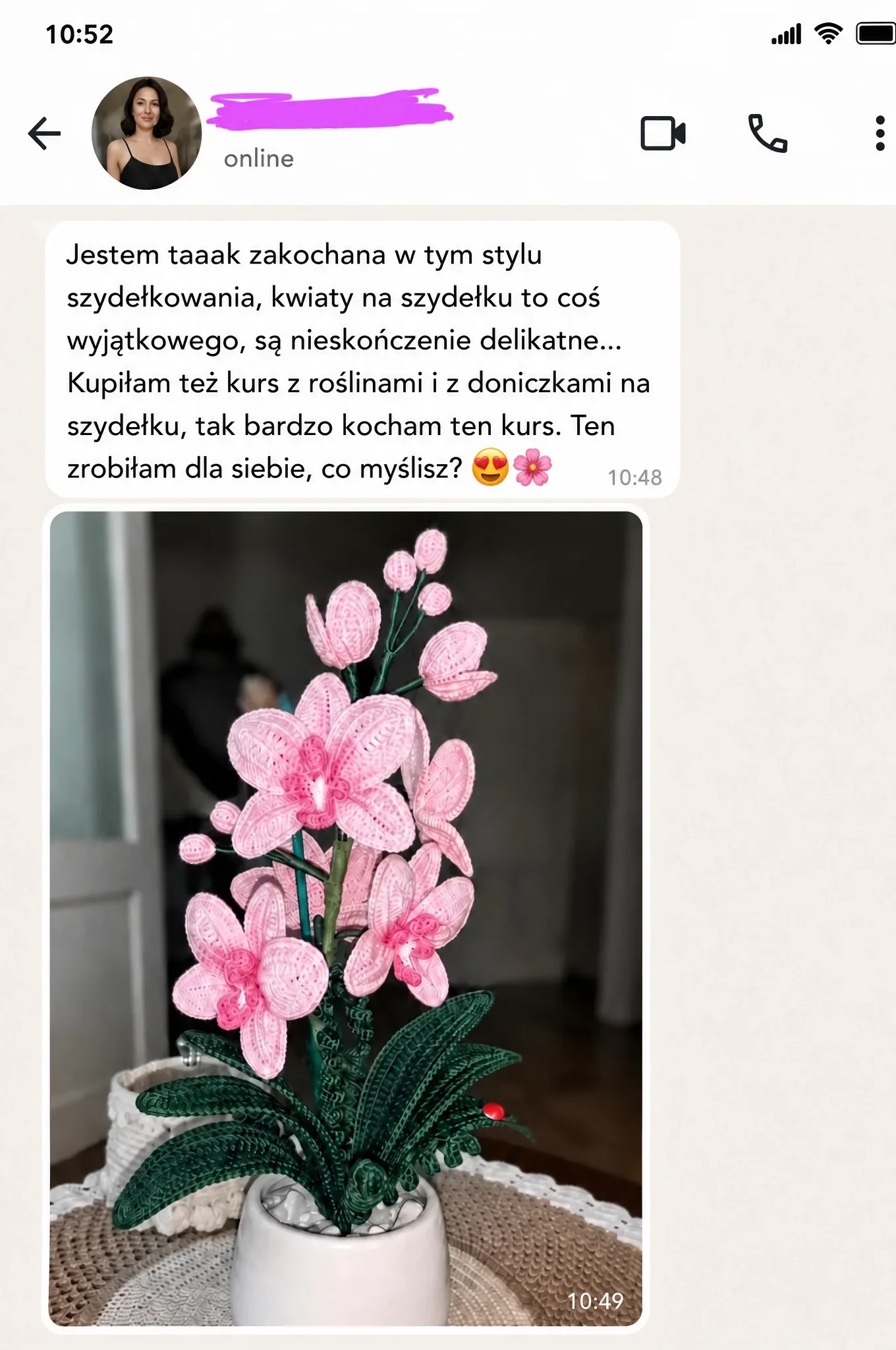 Opinia kursantki na WhatsAppie