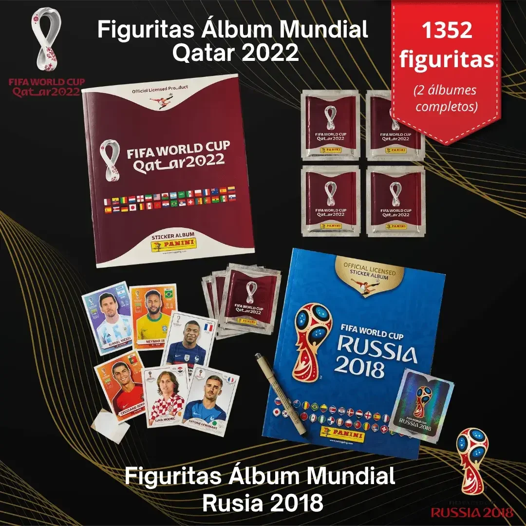Figuritas Rusia 2018 y Qatar 2022 completas