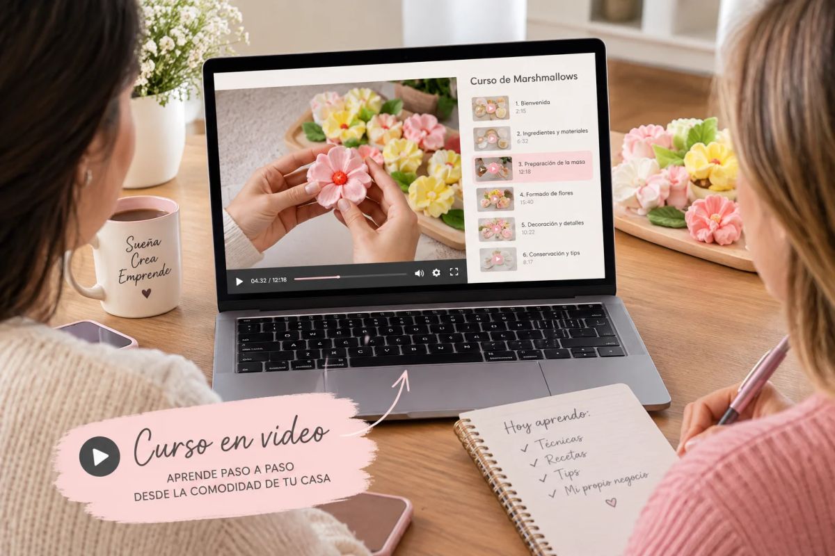 Comparativa: ebook vs curso en video de marshmallows